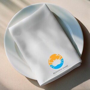 Business logo on napkin
