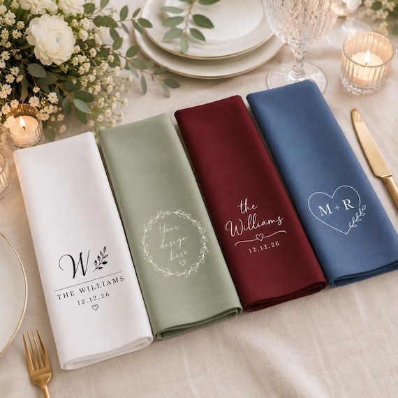10-500 Custom wedding napkin,wholesale cloth napkin set bulk,premium polyester fabric,wedding table decor,personalized cocktail engagement