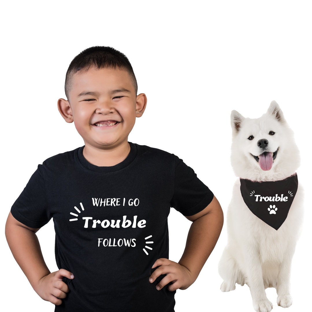 Dog and Owner Matching Shirt, Funny Kid Dog Bandana, Dog Lover Gift,dog