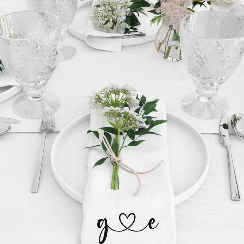 custom monogram napkin cloth set