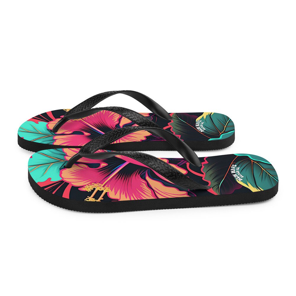 Tropical Hibiscus Flower Print Women's Slip On Sneakers