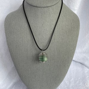 Spiral Cage Gemstone Necklace with Nylon Cord
