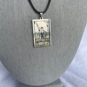 Tarot Card Pendant Major Arcana Pendant Necklace Stainless Steel Silver