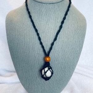 Natural Stone Macrame Necklace Genuine Gemstone Macrame Multiple Styles