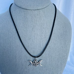 Triple Moon Goddess Pendant Necklace