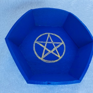 Wooden Bowl Trinket Box Jewelry Box Pentagram