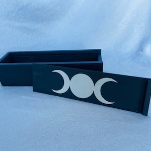 Wooden Box Trinket Box Jewelry Box Triple Moon Goddess