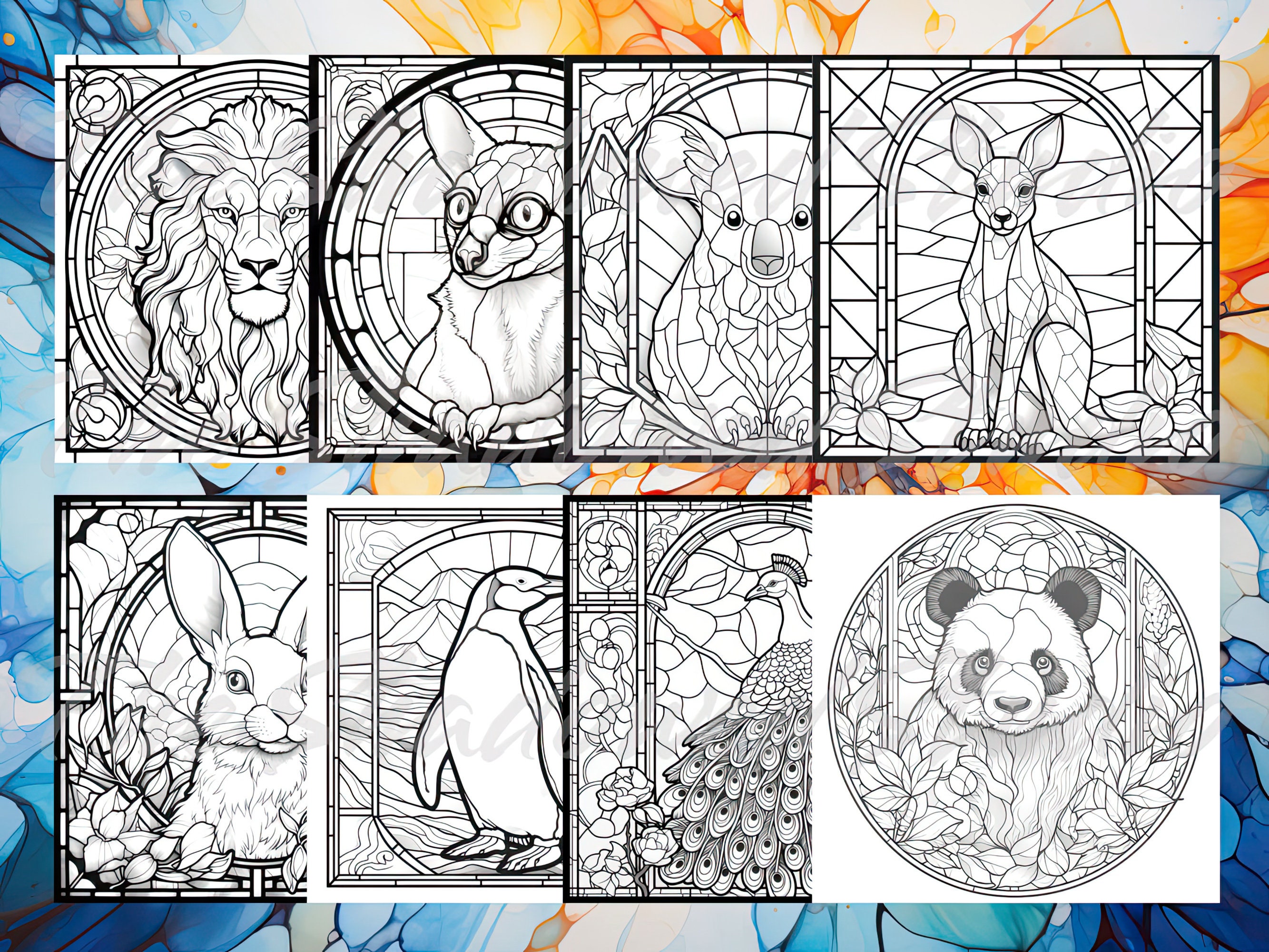 10 Unique Stained Glass Animal Coloring Pages to Color