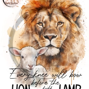 Lion and the lamb PNG digital download