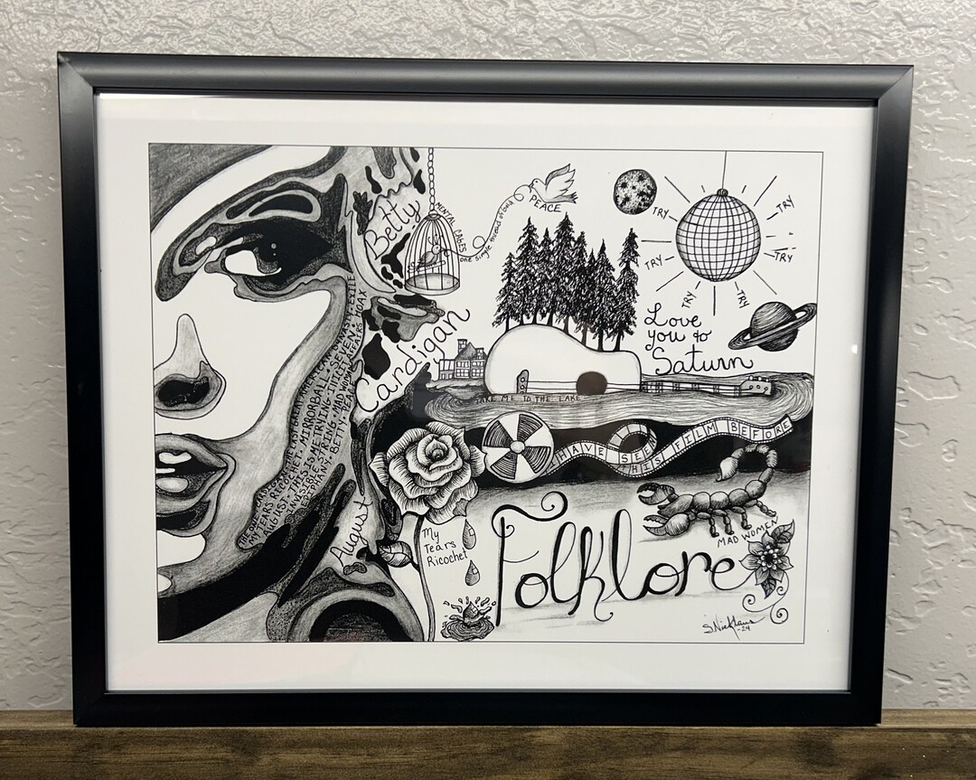 taylor-swift-folklore-art-print-11x14-frame-hand-drawn-art