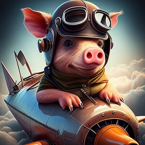 Flying Pig Animal Prints Wall Art 5 Popular Sizes Ready to Print Fits ...