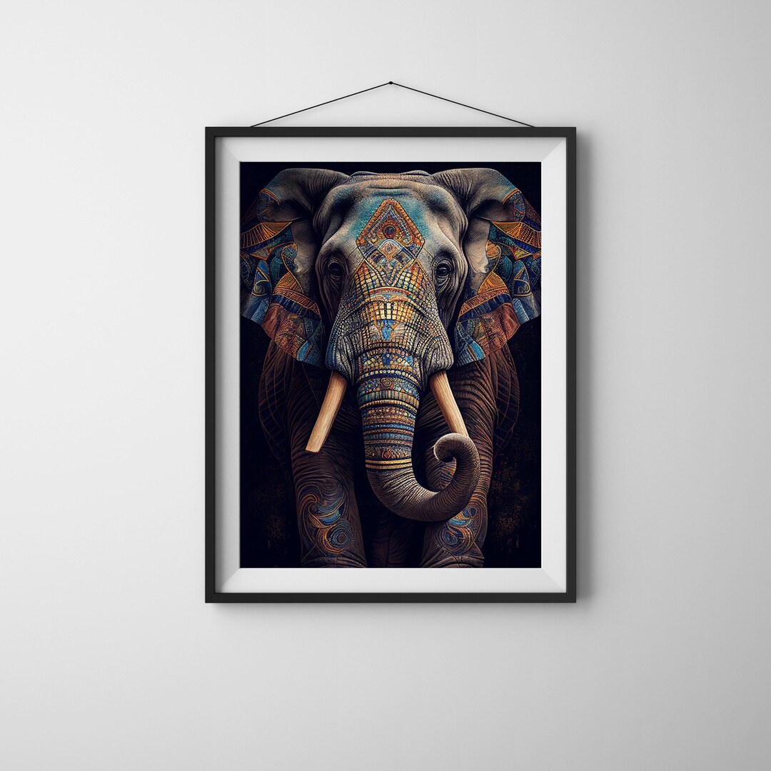 Kaleidoscope Elephant Animal Prints Wall Art 5 Popular Sizes Ready to