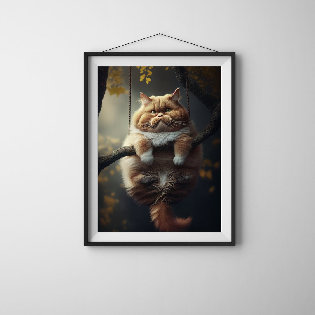 Cat in a Tree Animal Prints Wall Art 5 Popular Sizes Ready to Print ...