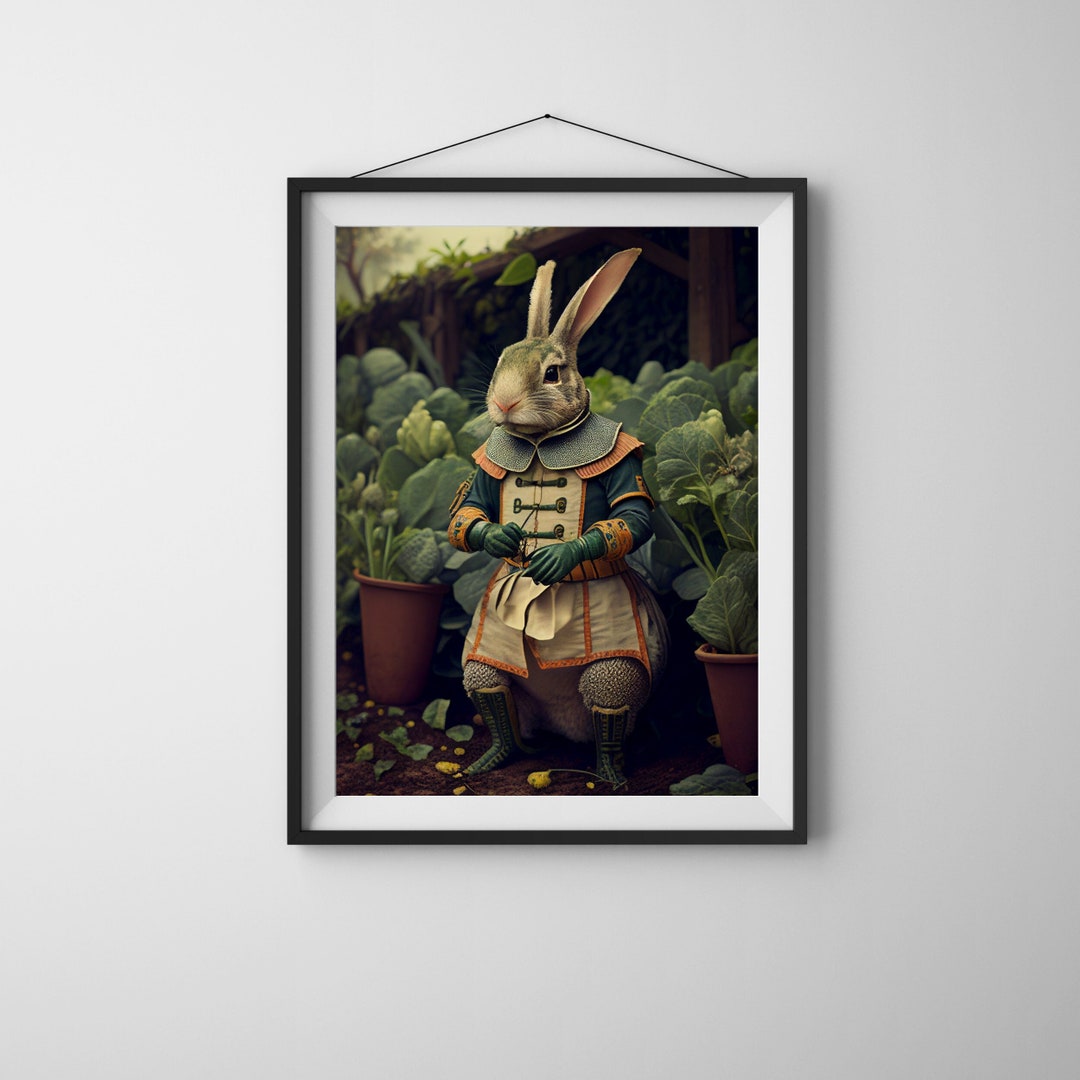 Regal Rabbit Gardener Animal Prints Wall Art 5 Popular Sizes Ready to ...