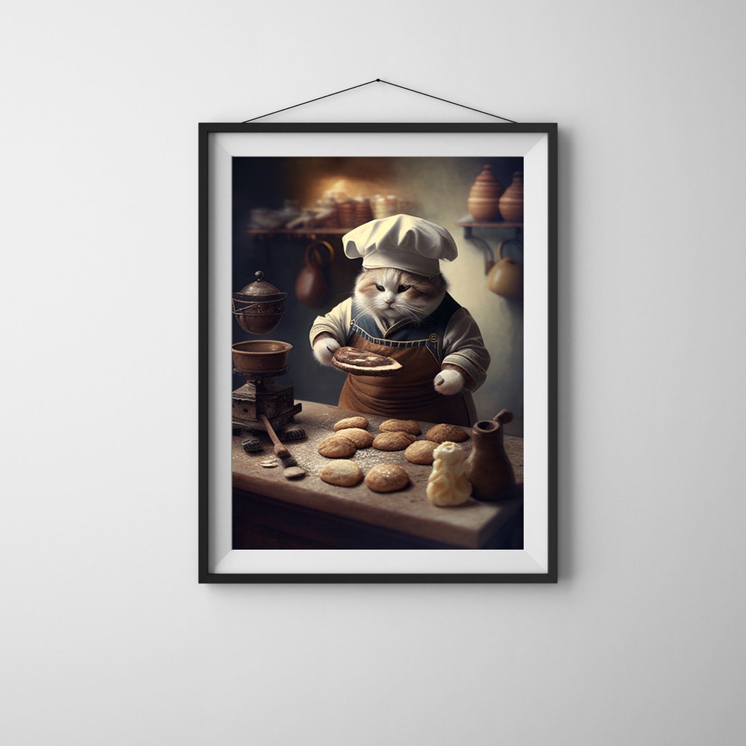 The Cat Baker Animal Prints Wall Art 5 Popular Sizes Ready to Print ...