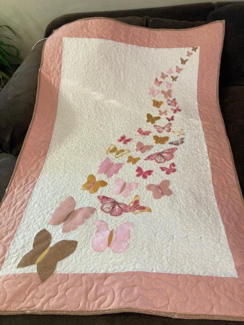 Butterfly Quilt, Butterflies, Applique, Quilting, Wall Hanging, Baby Shower, Birthday