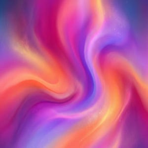 Abstract Aura Gradient Print, Dreamy Y2K Spiritual Poster, Pink Purple Orange (Digital Download)