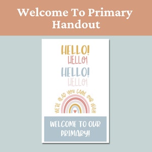 LDS Primary Welcome Gift Tags Printable PDF / LDS Handouts / Welcome to the Ward / Church of Jesus Christ of Latter-Day Saints