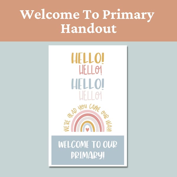 LDS Primary Welcome Gift Tags Printable PDF / LDS Handouts / Welcome to the Ward / Church of Jesus Christ of Latter-Day Saints