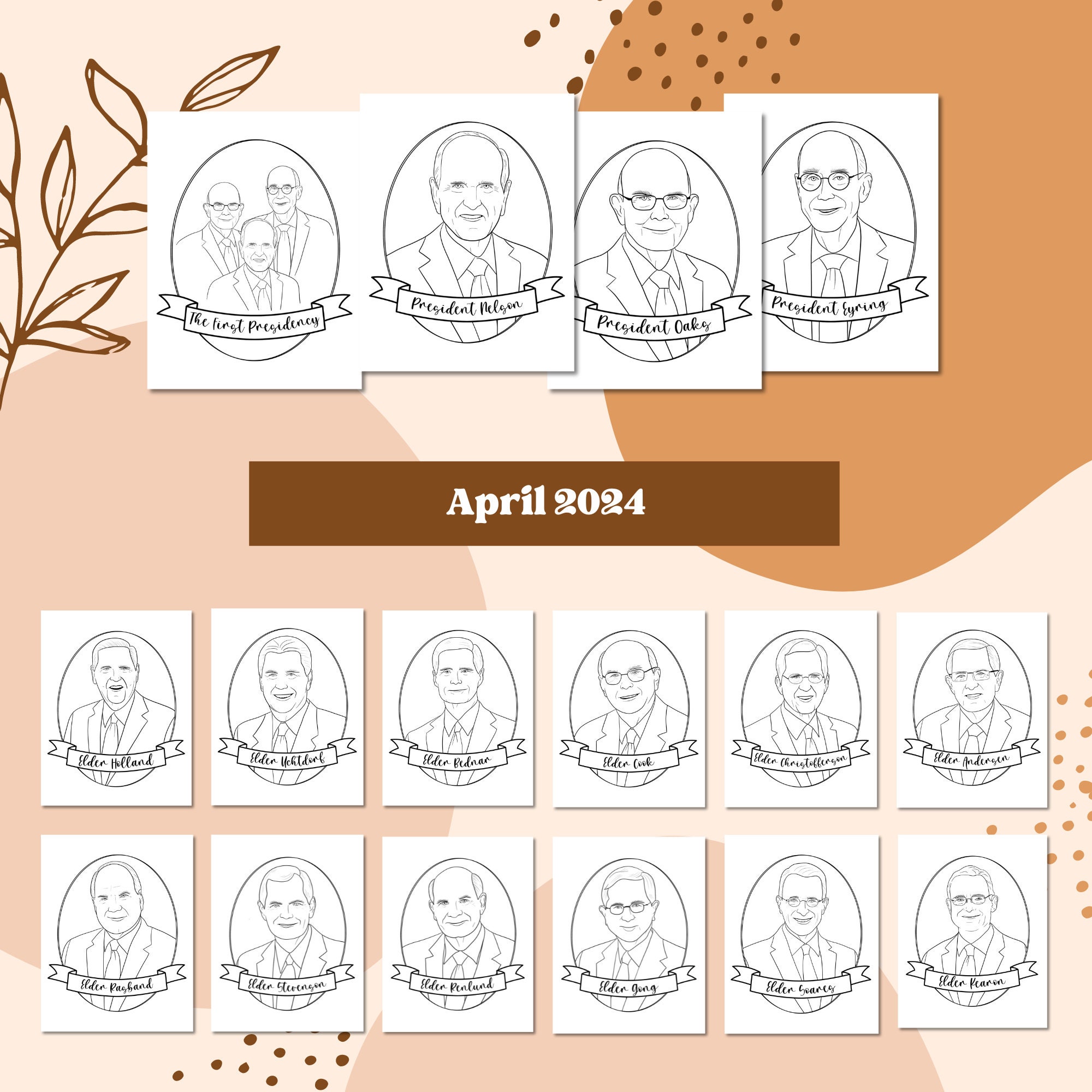 April 2024 General Conference Coloring Pages / Includes Elder Kearon