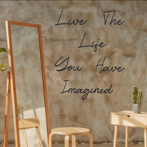 Live The Life You Have Imagined Metal Wall Art Decor, Graffiti Metal Wall, Metal Wall Chart, Unique Wall Decor, Dressing Room Wall Decor