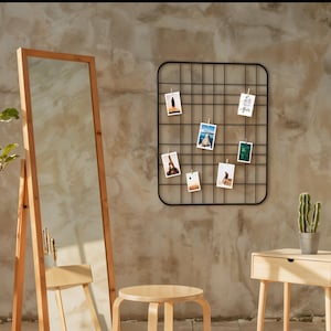 Metal Photo Grid: Wall Decor Panel, Memo Board Organizer