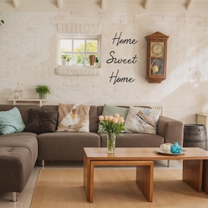 Home Sweet Home Metal Wall Decor, Metal Wall Sign Letter, Kitchen Livingroom Wall Decor, Home Is Our Happy Place, There's No Place Like Home