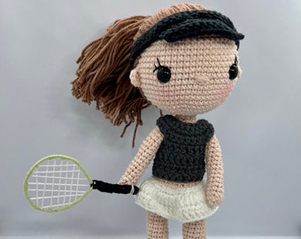Tennis Player Amigurumi, Handcrafted Athlete Doll, Sporty Home Decor, Perfect Gift for Tennis Enthusiasts, Adorable Crocheted Character