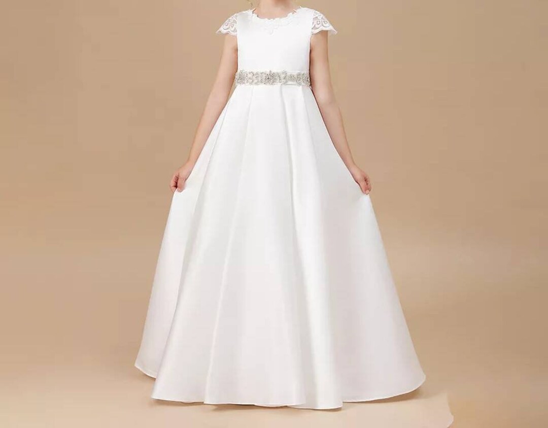 Lace Pink Satin Christening Gown main image 0
