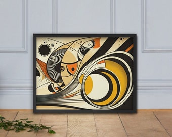 Abstract Mid Century Modern Wall Art - Framed Photo paper poster - Great Housewarming Gift