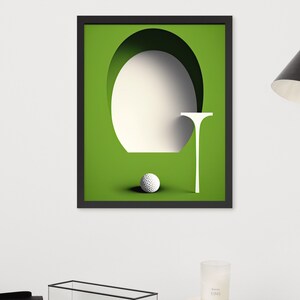Astratto minimalista Golf Art - Poster di carta fotografica incorniciato Arte della parete