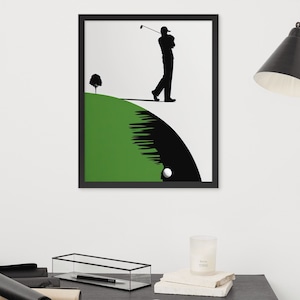 Abstract Minimalist Golf Art - Framed photo paper poster Wall Art