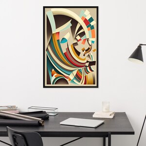 Moderne abstrakte geometrische Wandkunst - Gerahmtes Fotopapier Poster