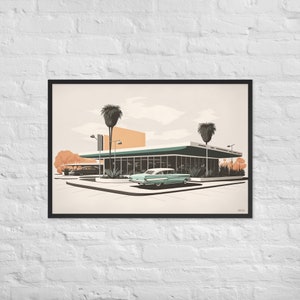 Mid Century Modern Style Minimalist Wall Art - Framed photo paper poster