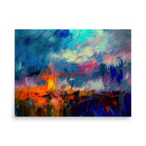 Abstract Impressionist Painting Style Wall Art - Photo paper poster