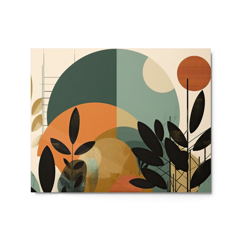 Mid Century Modern Abstract Floral Wall Art - Metal Prints - Etsy