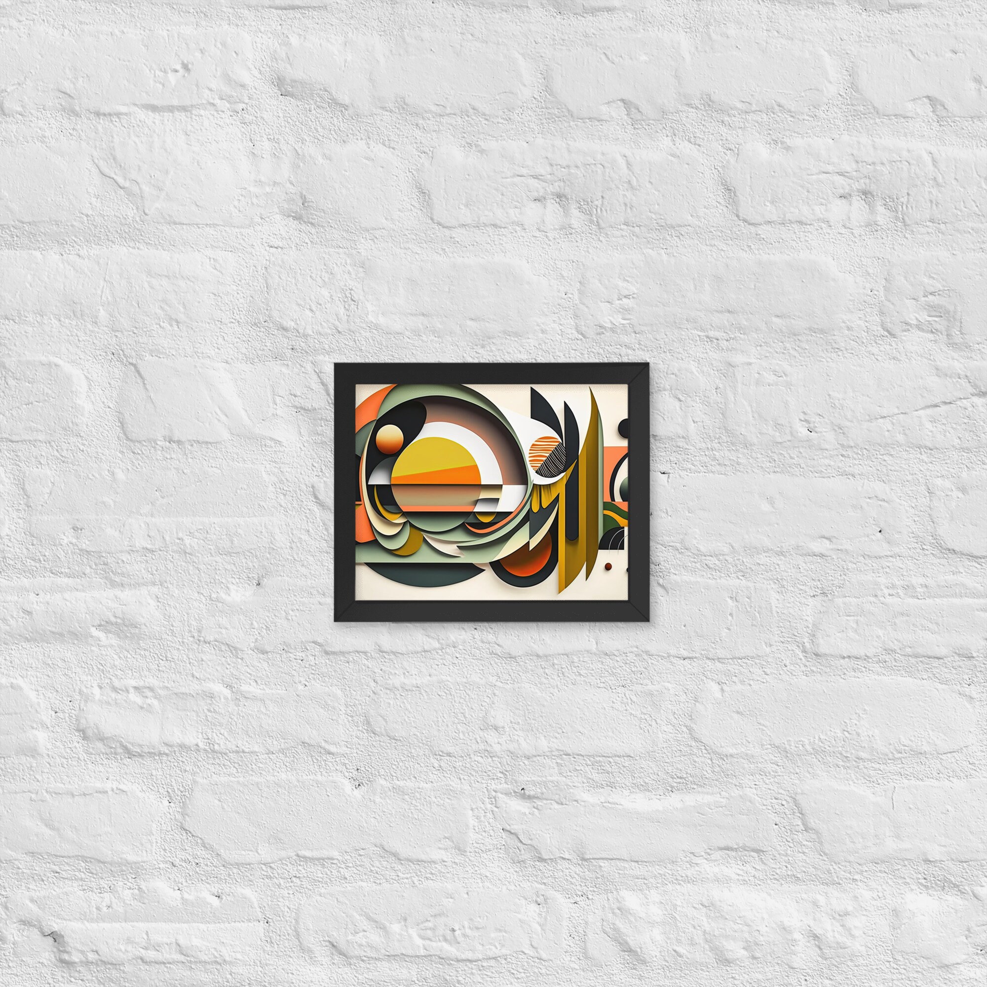 Image showcasing Mid Century Modern Geometric Minimalist Wall Art - Framed Photo Paper ...