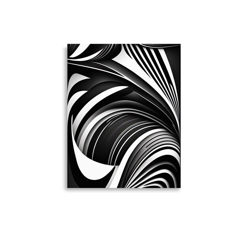Modern Geometric Abstract Line Art - Black and White Photo Paper Poster ...