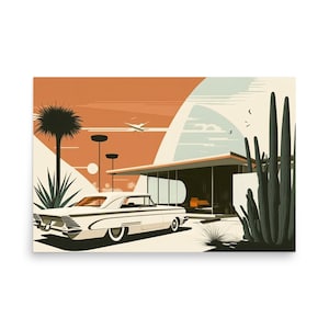 Mid Century Modern Minimalist Architecture Wall Art - Photo paper poster