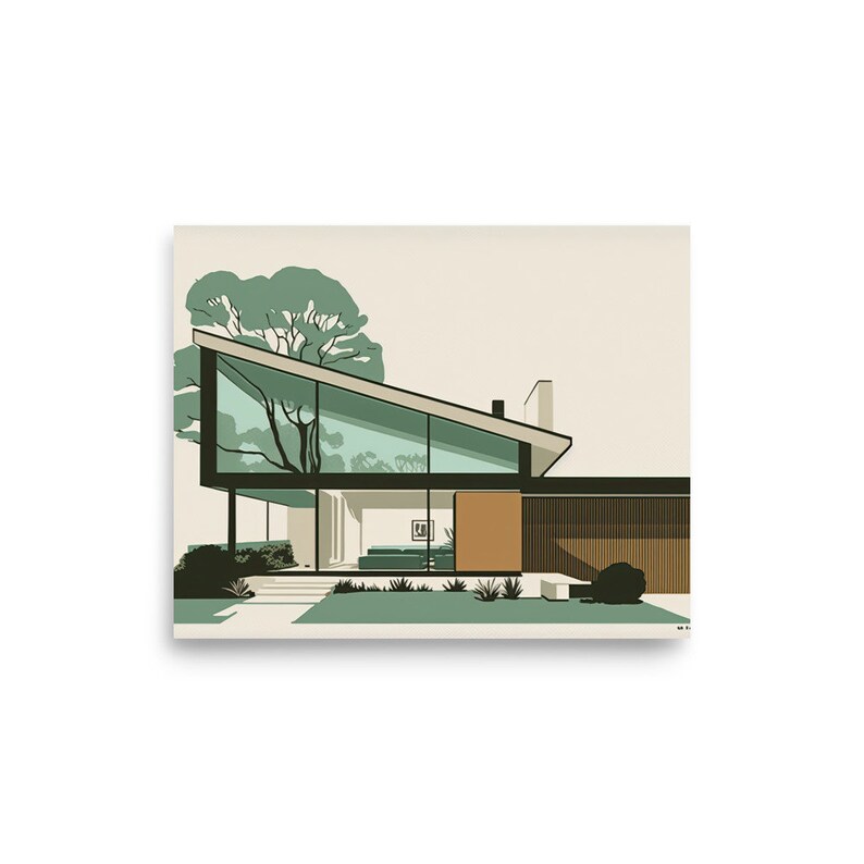 Mid Century Modern Architecture Minimalist Wall Art - Photo Paper ...