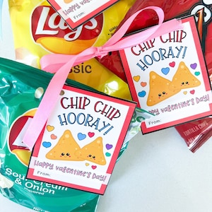 Valentine Chips Klasse Geschenk, druckbar, Vorschulgeschenk, Kindergarten Geschenk, Valentinsaustausch, Klassenparty, Non Candy Valentine, Chips
