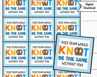 Sports Team Pretzel Tag: Teacher/Employee Gift (Digital Download)