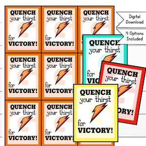 Gatorade Tag, Sports, Cheer Competition, Dance, Gymnastics Printable Tags, Sports Drink, Snack Tags, Good luck Survival Kit, Baseball Soccer