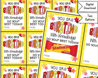 Testing Day Printable Burst Tags, Digital Downloads, Student testing printable, Testing Tags, Printable Snack Tag, PTA, PTO, Good luck, Star