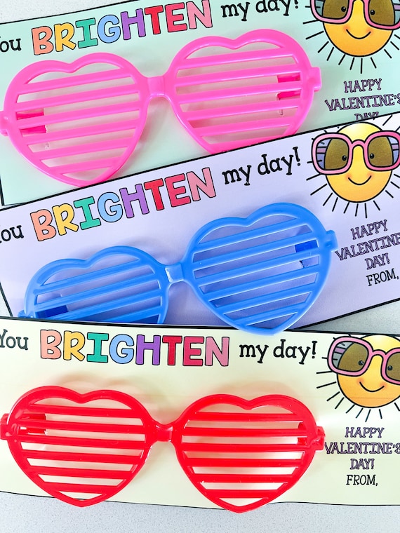 Assembled Heart Sunglasses Valentine: Class Gift Exchange
