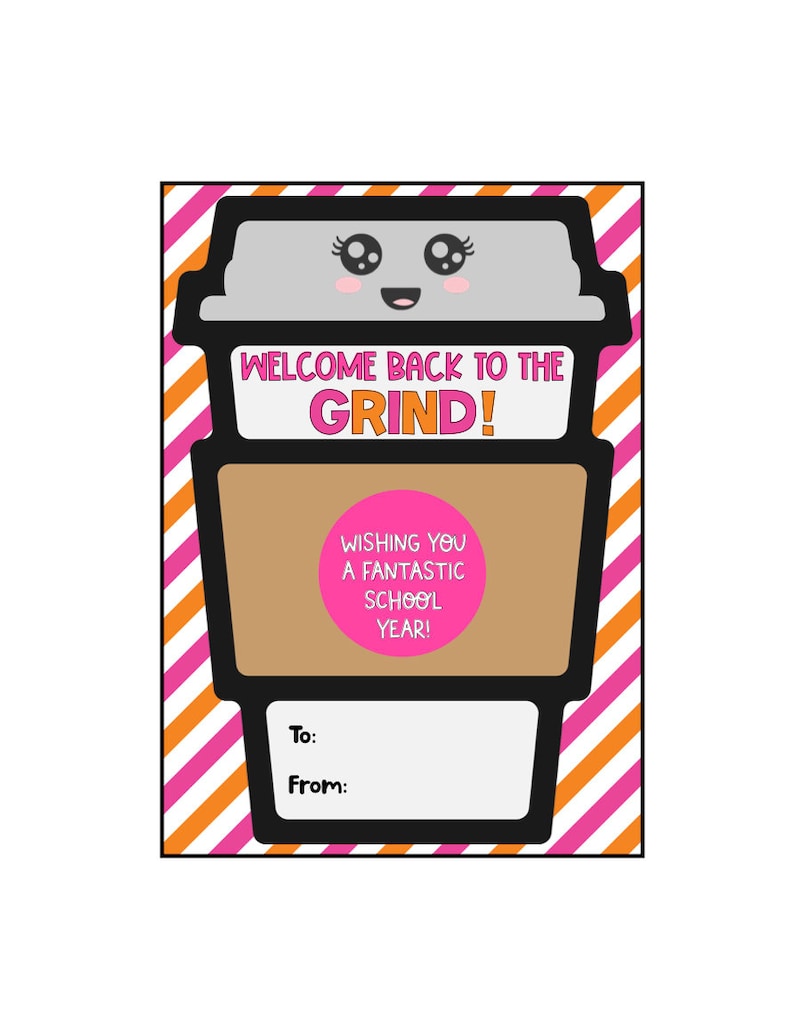 Teacher Coffee Gift Card Holder: Welcome Back to the Grind (digital ...