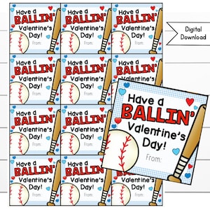 Baseball Valentinstag zum ausdrucken: Sportbörse (Digitaler Download)
