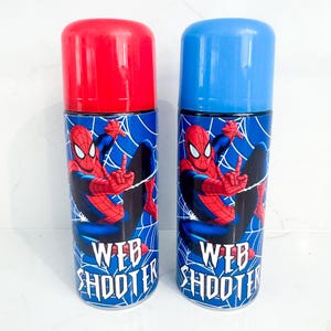 Bomboniere a forma di ragno, etichette per Silly String, uomo, ninja, festa di compleanno, regali, bomboniere divertenti per bambini, adesivi stampati a forma di eroe per Silly String