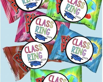 Class Ring Stickers: Graduation Favor Tags (Digital Download)