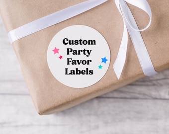 Custom Birthday Party Labels  2&quot; Stickers or Tags - Boys Labels Party, Girls Toddler, Teen, Party Favors, Candy, Labels, Gifts, Toys, logo